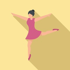 Obraz na płótnie Canvas Ballet pose icon flat vector. Ballerina dancer