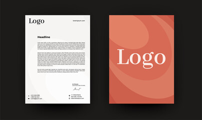 Letterhead, minimalistic style flyer. Business corporate letter template design.