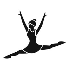 Ballerina jump icon simple vector. Ballet silhouette dance © anatolir