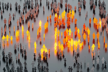 The spread of COVID-19 virus through population