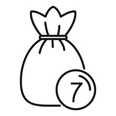 Lottery money bag icon outline vector. Prize benefit