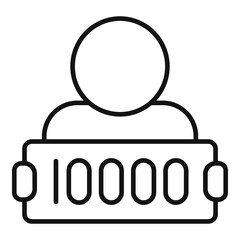 Lottery winner icon outline vector. Win lucky
