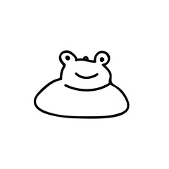 Single hand drawn frog hat. Doodle vector illustration. Isolated on a white background.