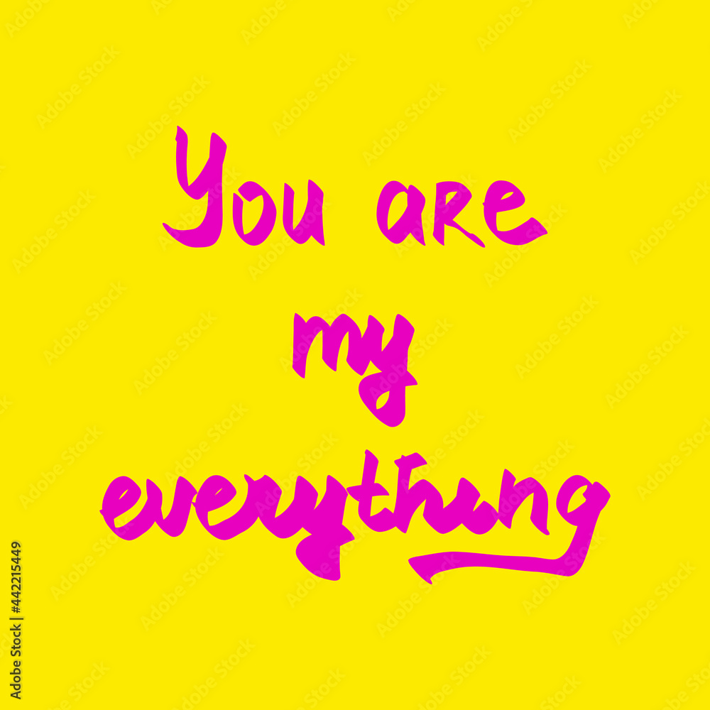 Fototapete you are my everything, text design. vector calligraphy. typography poster. usable as background. vec