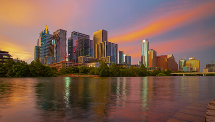 Obraz premium Beautiful Austin skyline. Austin, Texas on the Colorado River.