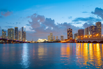 Naklejka premium Venetian Causeway, Venetian Islands, Biscayne Bay, Miami, Florida.