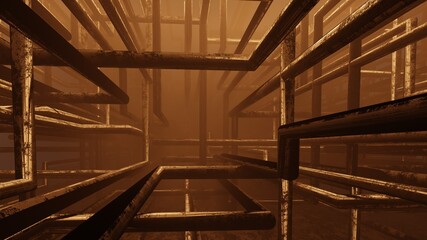 Fototapeta premium Sci-Fi Pipeline Factory