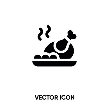 Roast chickhen vector icon . Modern, simple flat vector illustration for website or mobile app. Chickhen symbol, logo illustration. Pixel perfect vector graphics	