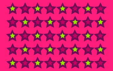 Red Background with Colored Stars