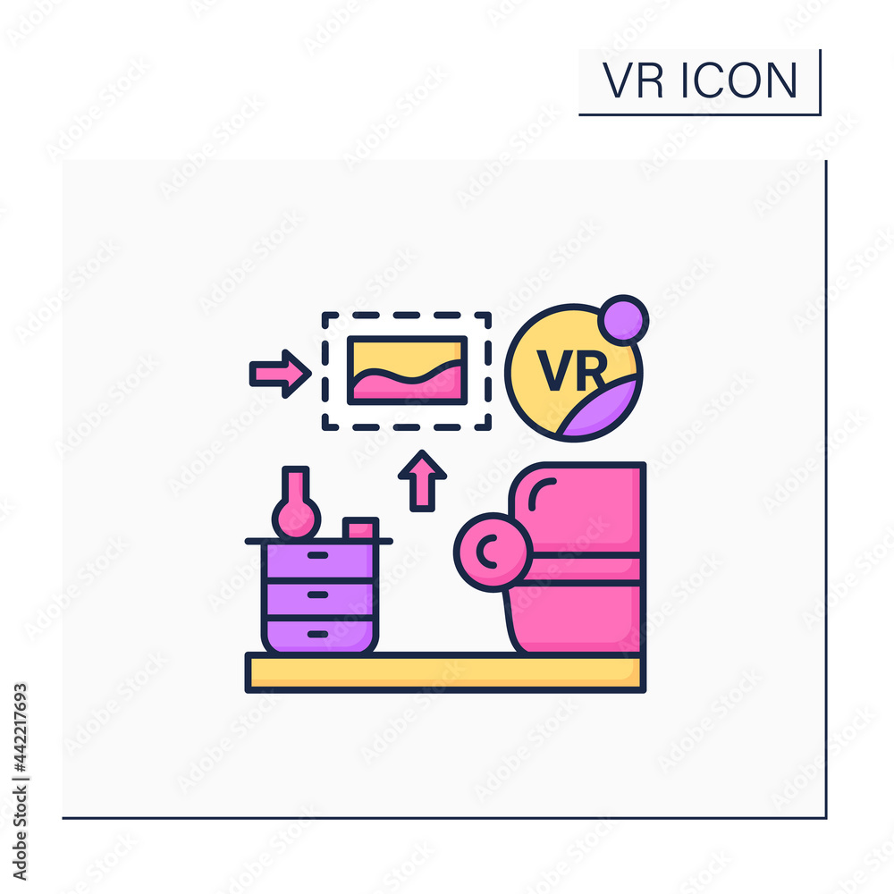 Aufkleber vr interior design color icon.live home 3d is virtual reality design app creating virtual models of 