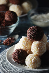 Beijinho and Brigadeiro sweets - national cuisine of Brazil