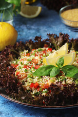 Fototapeta na wymiar Traditional Levantine vegetarian salad tabbouleh