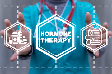 Medical concept of hormone therapy.
