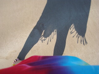 Sombra de piernas de mujer en la arena 5