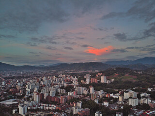 Fototapeta na wymiar panorama of the city at sunset