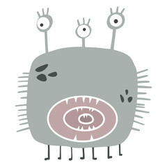 Monster. Children's vector illustration. For fabrics, covers, prints, stickers.