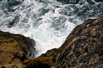 looking at the sea from the cliffs