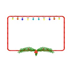 Christmas Frame Surrounded and White Background