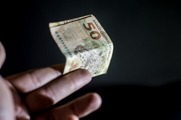 brasilian money ,50 reais bill,fifty reais brl