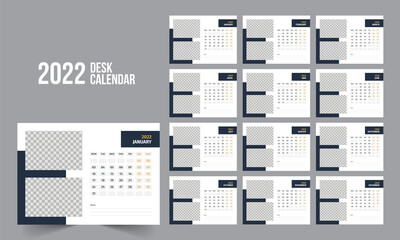 2022 Desk Calendar Template