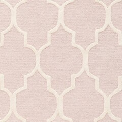 Light pink low pile wool rug texture with Moroccan trellis pattern
