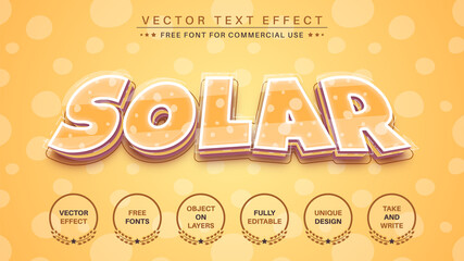 Solar - editable text effect, font style