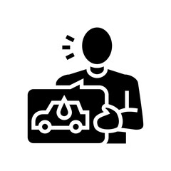 client self car wash service glyph icon vector. client self car wash service sign. isolated contour symbol black illustration