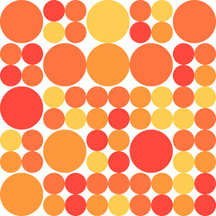 Abstract geometric retro design. Vector dotted seamless pattern in shades of orange.