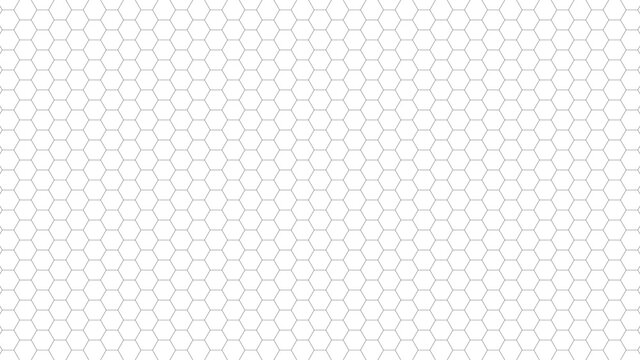 grid paper template with small hexagons, black lines. digital illustration