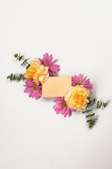 Home made soap with flowers