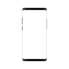 phone with a blank white screen. modern smart device isolated on white background