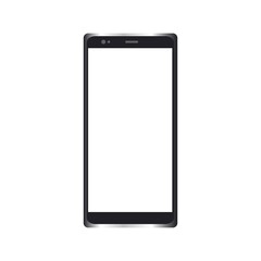 phone with a blank white screen. modern smart device isolated on white background