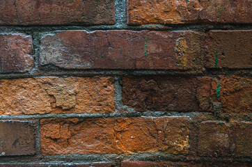red brick wall texture grunge background with vignetted corners