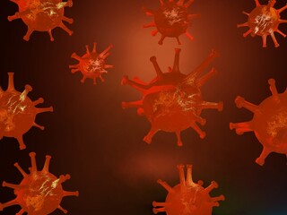 Medical 3D illustration Coronavirus COVID-19 virus. Varieties of the British, Indian, Chinese stamp. New coronavirus 2021.