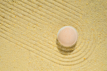 bubble bath bomb on a background of aromatic salt