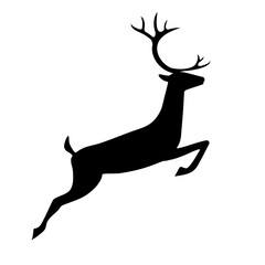 Jumping reindeer icon silhouette, vector Illustration