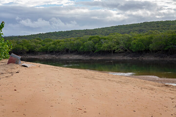 A Rural Creek At Low Tide