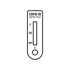 Covid rapid test antibody kit. PCR corona virus rapid test vector icon