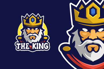 Old King Mascot Character Logo Template