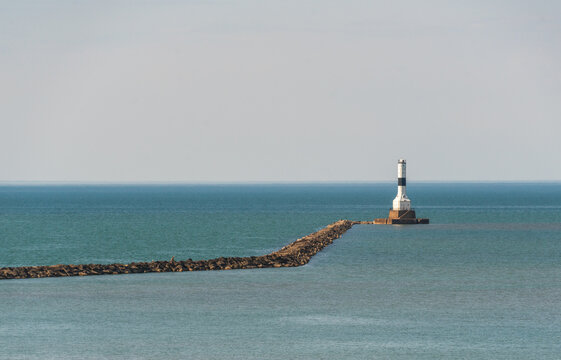The Lighthouse at Conneaut Beach on Lake Erie