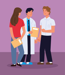 professional doctor and couple