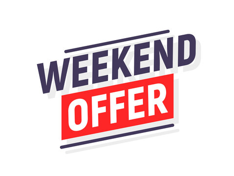 Weekend offer sale background banner promo. Special new promotion weekend sale