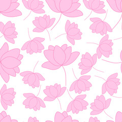 Fototapeta na wymiar pink simple lotus flowers repeating pattern