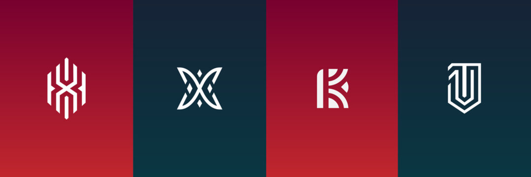 Geometric modern logo set