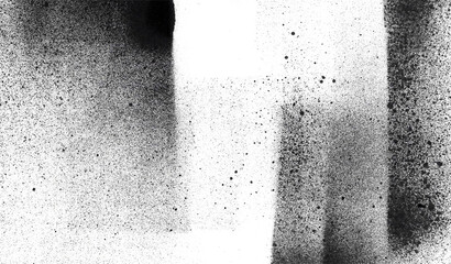Grain texture. Abstract black and white gritty grunge background. Dark paint spray particles on paper.