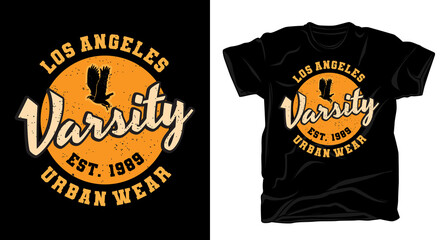 Los angeles varsity urban wear typography t-shirt design