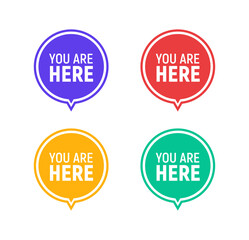 You are here sign icon mark. Destination or location point concept. Pin position marker design