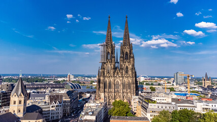 City of Cologne Germany from above with its famous cathedral - COLOGNE GERMANY