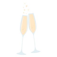 Vector illustration of champagne glasses