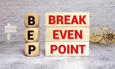 Word bep. Wooden small cubes with letters isolated on white background with copy space available.